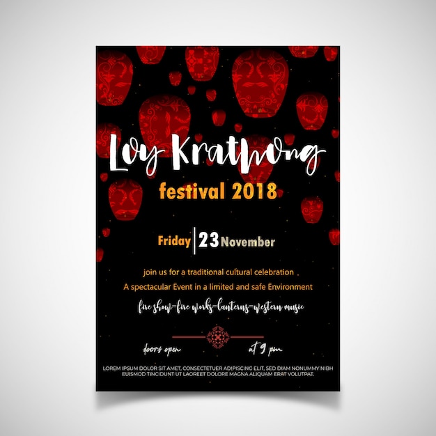 Loy krathong festivalaffiche