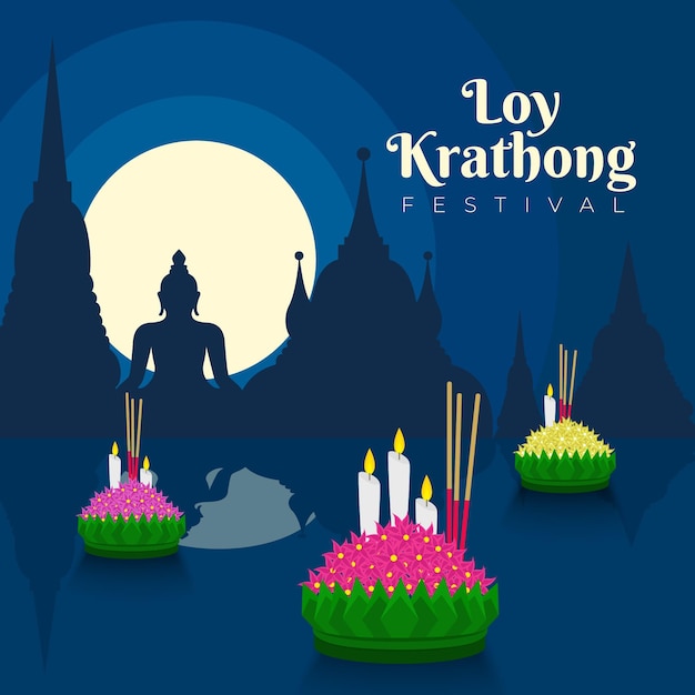 Loy krathong in design piatto