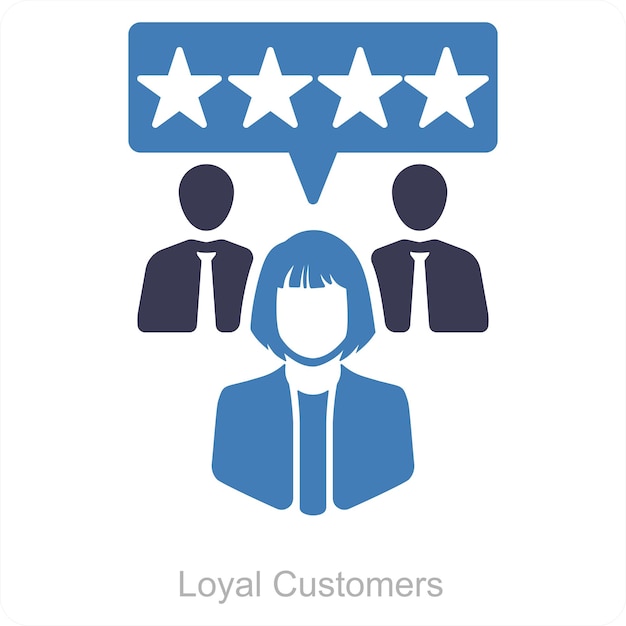 Loyal customers and customer icon concept