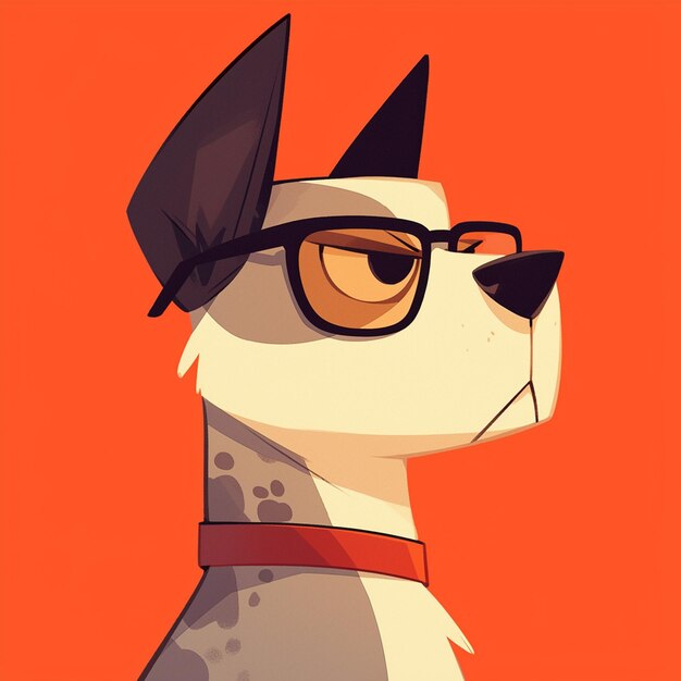 Vector a loyal dog teacher cartoon style