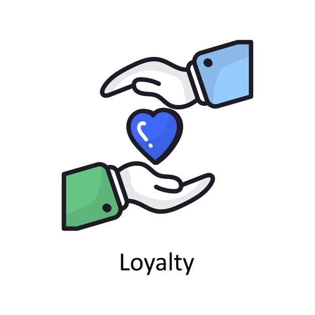 Loyalty filled outline doodle Design illustration Symbol on White background EPS 10 File