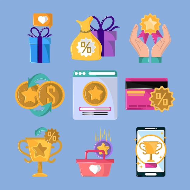 Vector loyalty program icons