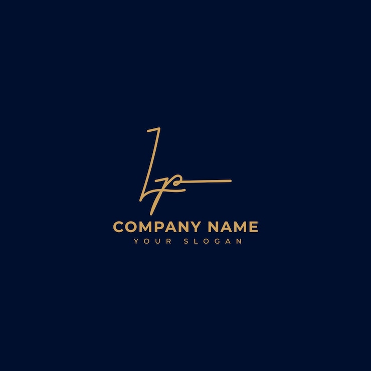 Vector lp initial signature logo vector design