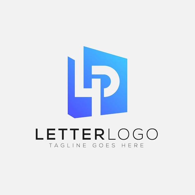 Vettore elemento di branding grafico vettoriale del modello di progettazione del logo lp