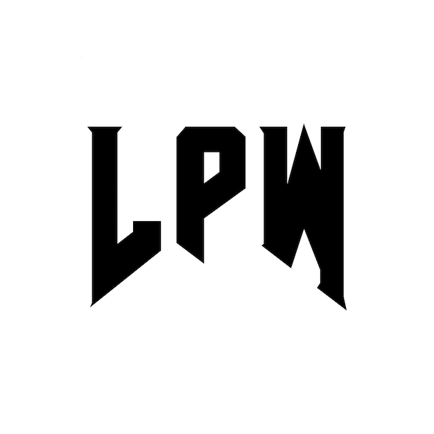 ローゴデザイン: LPW ブラック・アンド・ホワイト・カラー・コンビネーション LPW ベクトル LPW アイコン LPW アルファベット LPW タイポグラフィー