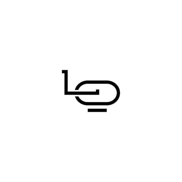 LQ 모노그램 로고 디자인 문자 텍스트 이름 기호 흑백 로고타입 알파벳 문자 단순 로고