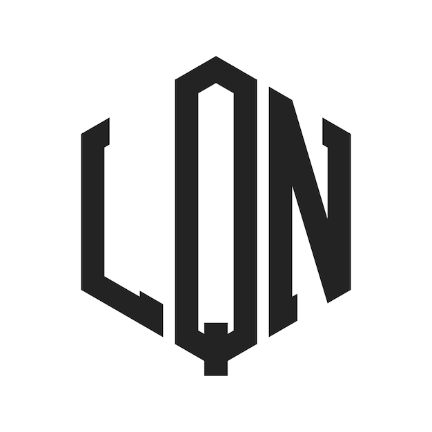 LQN ロゴデザイン イニシャルレター LQN モノグラム ロゴは六角形を使用しています