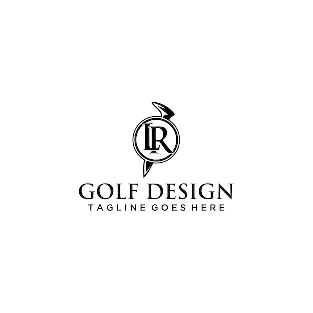 LR initial for golf logo design