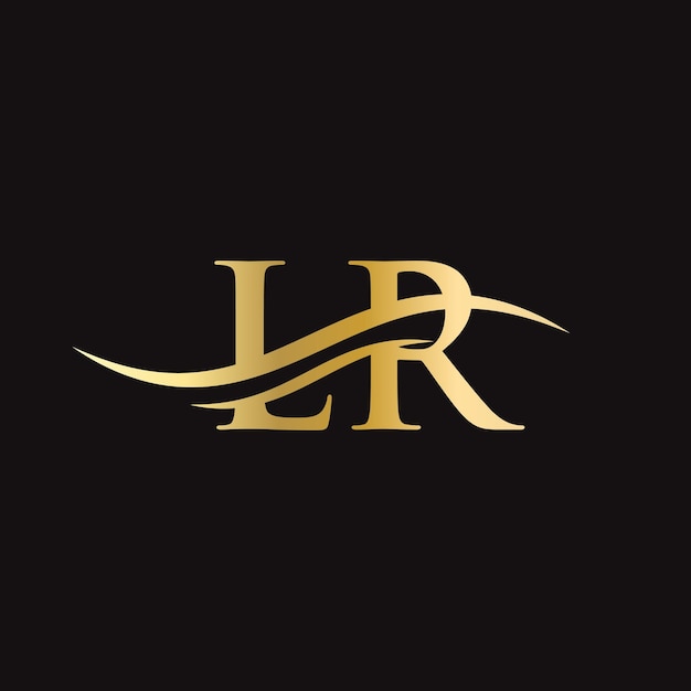 Lr logo design vector lettera swoosh lr logo design