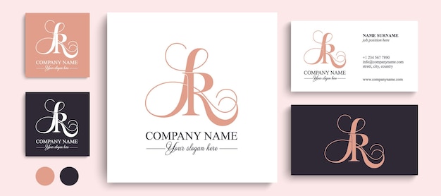 LR RL logo or monogram LR RL Letters of the alphabet Initials Beautiful logo design for company branding For your business Vector illustration