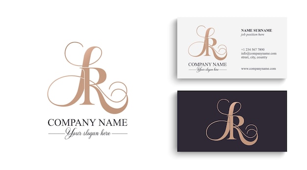 Lr rl logo or monogram lr rl letters of the alphabet initials beautiful logo design for company branding for your business vector illustration