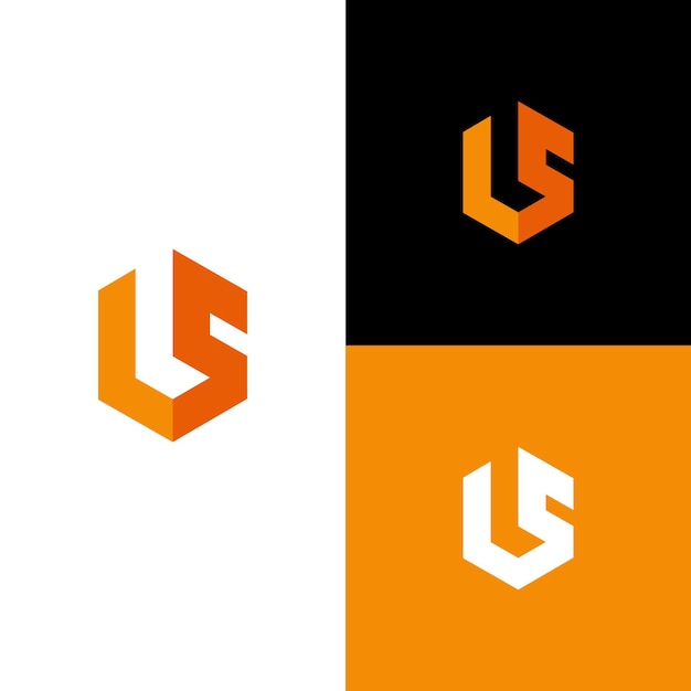 Ls initial letter logo, modern logo made from a hexagon shape