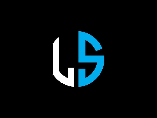 黒の背景を持つ Ls ロゴ
