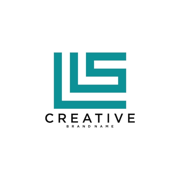 дизайн логотипа букв LS или SL Икона букв Creative L S Premium Vector