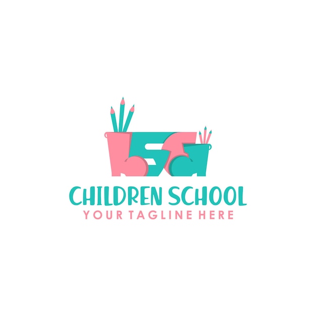 LSG eerste kinderen School Logo teken ontwerp