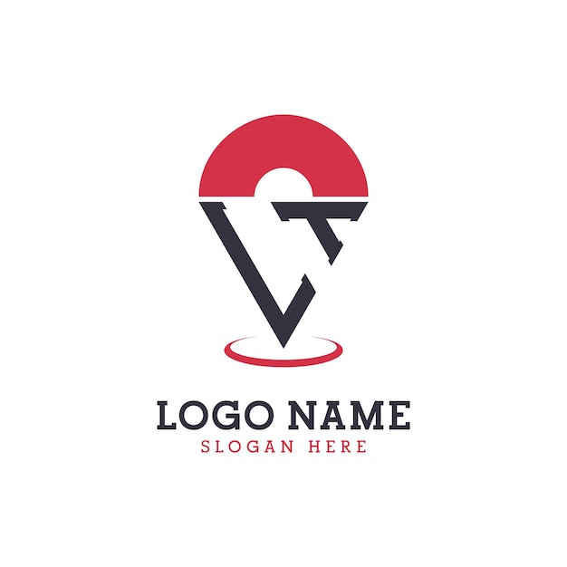 LT Location Icon Design ナビゲーションマップアプリとロケーションベースのビジネスのためのモダンなLTピンポイントロゴ