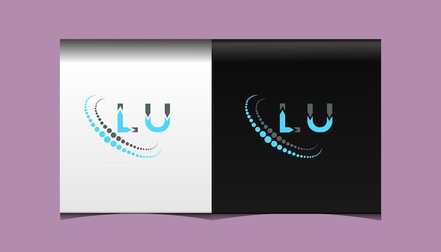 Начальный современный векторный шаблон логотипа lu