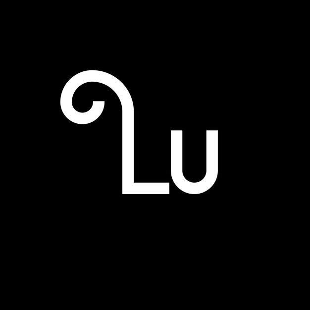 Vector lu letter logo design initial letters lu logo icon abstract letter lu minimal logo design template l u letter design vector with black colors lu logo