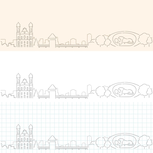 Vector lucerne hand drawn profile skyline