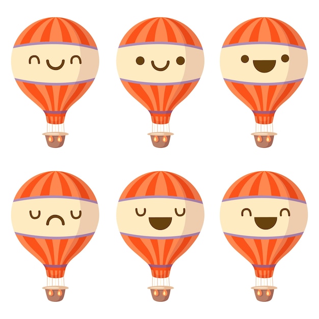 Luchtballon illustratie kawaii