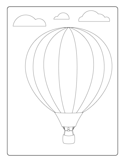 Luchtballon kleurplaten voor kinderen met schattige luchtballons zwart-wit activiteiten werkblad