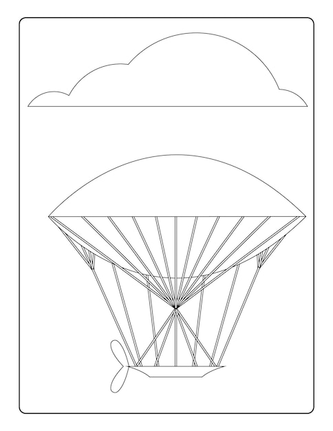 Luchtballon kleurplaten voor kinderen met schattige luchtballons zwart-wit activiteiten werkblad