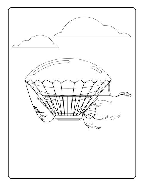 Vector luchtballon kleurplaten voor kinderen met schattige luchtballons zwart-wit activiteiten werkblad