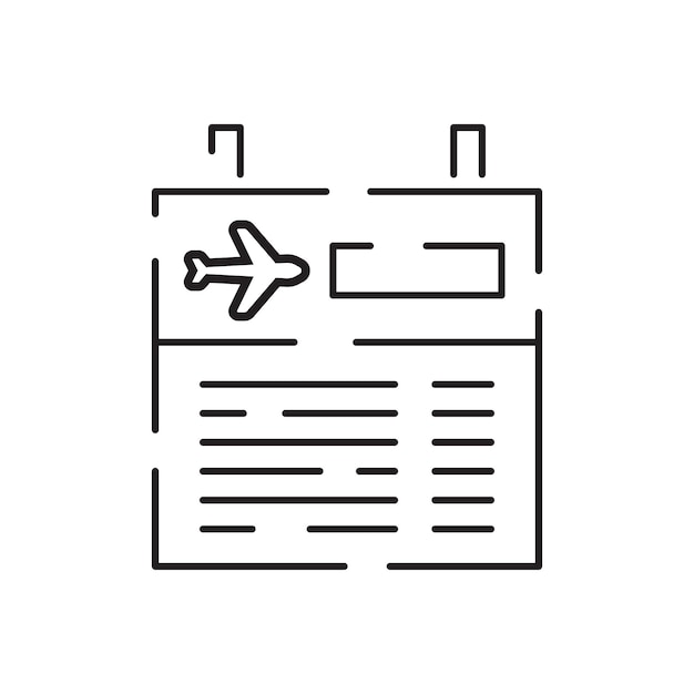 Luchthaven lijn pictogram bagage scannen vlucht huur een auto en meer dunne lijn vectorillustratie Zomer reizen en transport