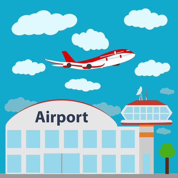 Luchthaven pictogram vectorillustratie