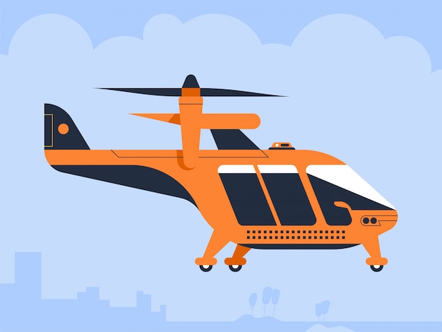Vector luchttaxi drone passagier quadcopter vliegend voertuig