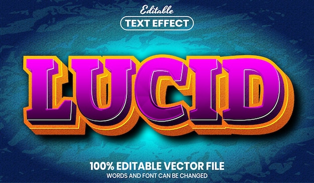 lucid text, font style editable text effect