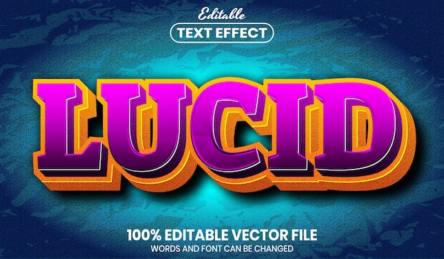 Lucid text, font style editable text effect