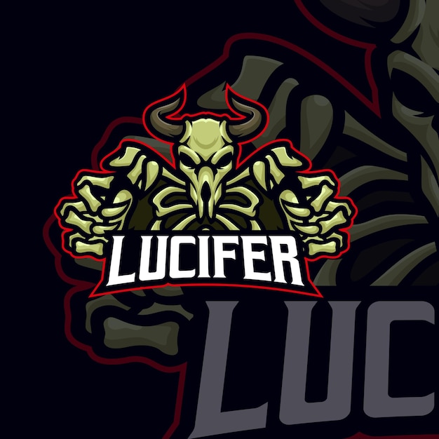 Lucifer masscot logo esport premium vector