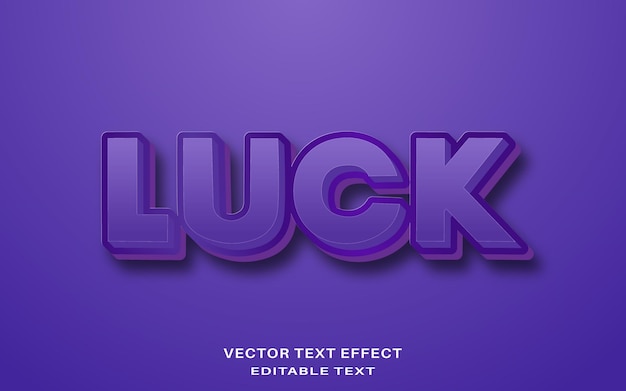 Luck 3d editable vector text effect