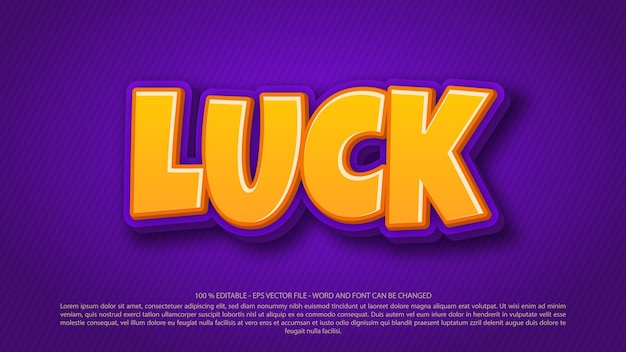 Luck 3d style text effect