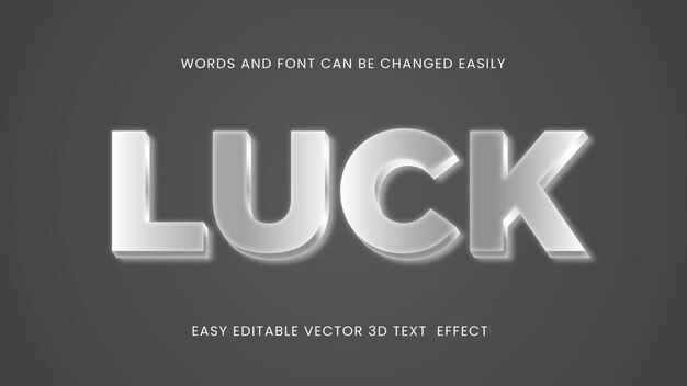 Luck 3d vector editable text effect