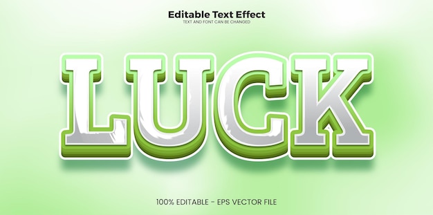 Luck editable text effect in modern trend style