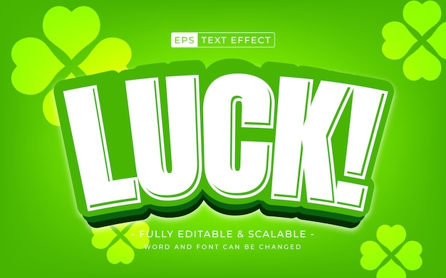 Vector luck editable text effect