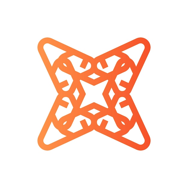 運のロゴ 四つ葉のクローバー 運のシンボル オレンジ色のロゴ モダンな企業の抽象的な文字のロゴ