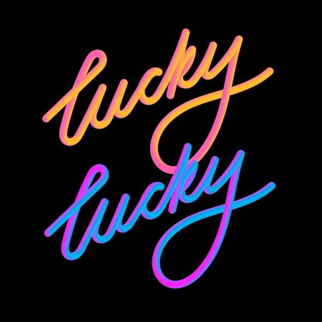 Vector lucky 3d slogan