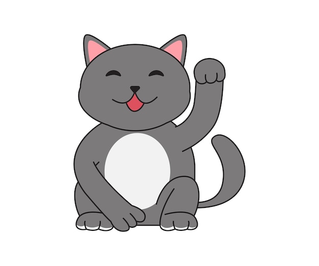 Vector lucky cat cartoon character cute