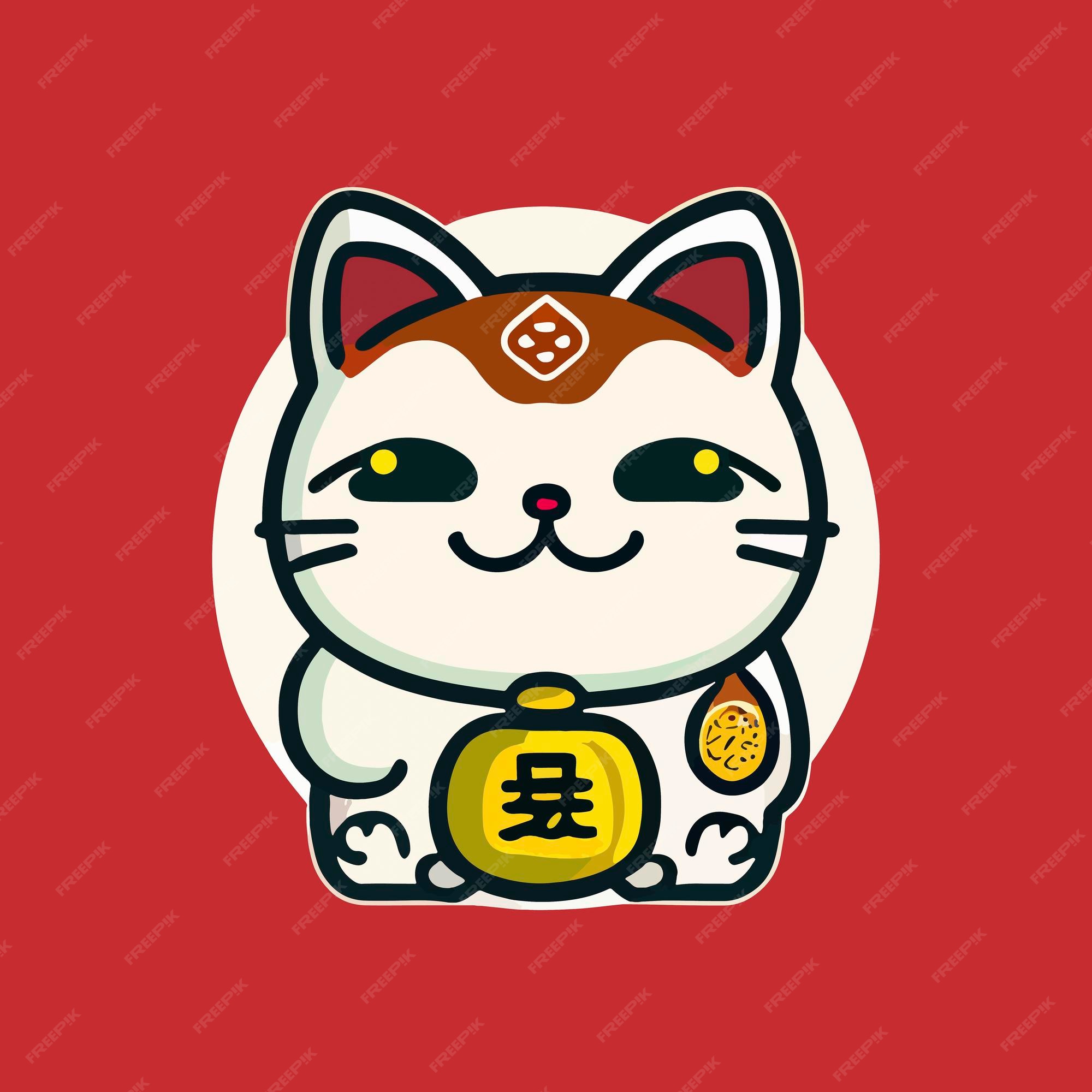 Chinese lucky cat icon Royalty Free Vector Image