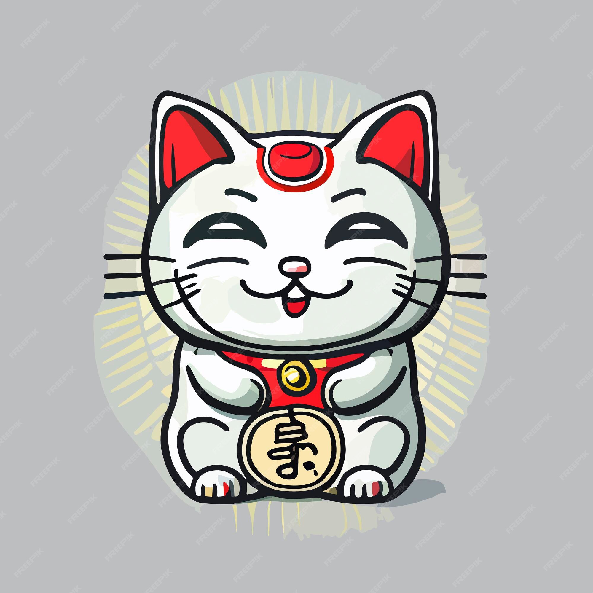 Chinese lucky cat icon Royalty Free Vector Image