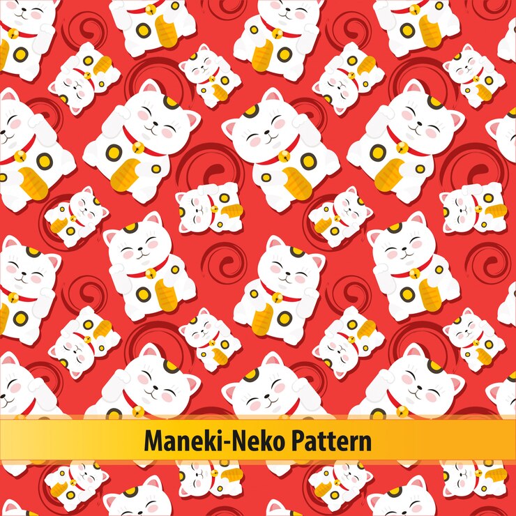 Vector lucky cat pattern