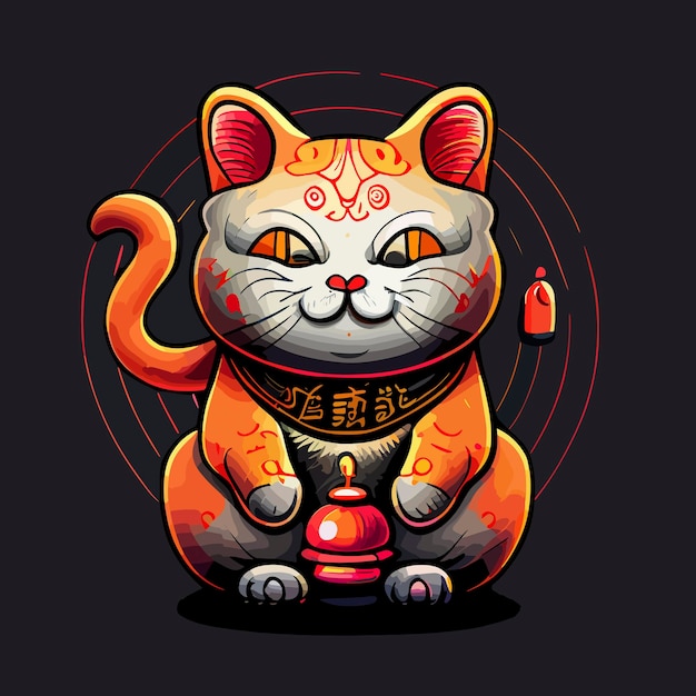 Lucky cat vector icon illustration