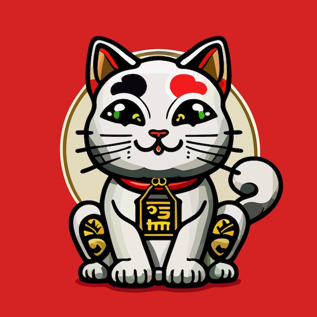 Lucky cat vector icon illustration