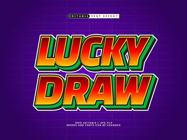 lucky draw 간단하고 현대적인 텍스트 스타일로 편집 가능한 텍스트 효과