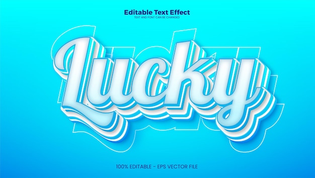 Lucky editable text effect in modern trend style