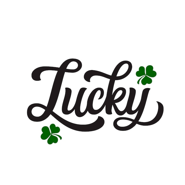 Vector lucky hand lettering word