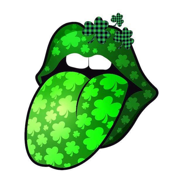 Vector lucky lips st patrick day